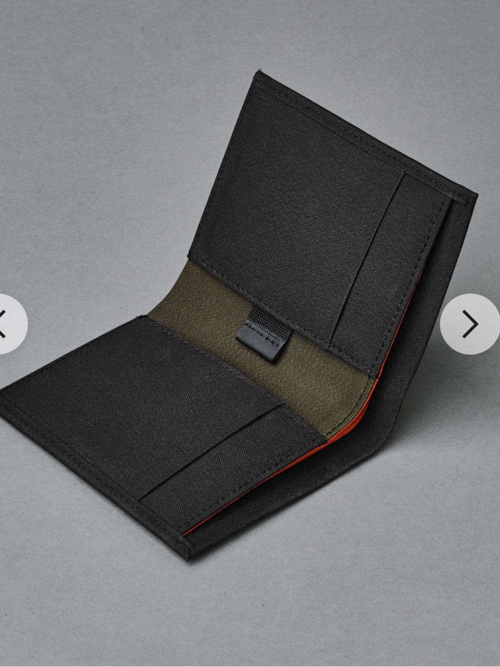 NWT Alpaka ARK Bifold Wallet Ripstop Black Olive & Orange Interior Magnetic